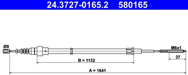 ATE 24.3727-0165.2 - Трос, гальмівна система autozip.com.ua