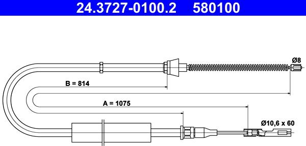 ATE 24.3727-0100.2 - Трос, гальмівна система autozip.com.ua