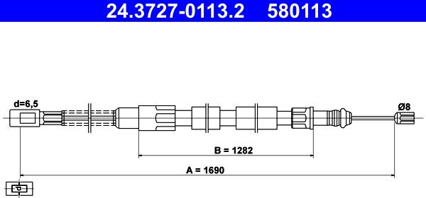 ATE 24.3727-0113.2 - Трос, гальмівна система autozip.com.ua