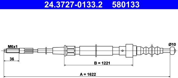 ATE 24.3727-0133.2 - Трос, гальмівна система autozip.com.ua