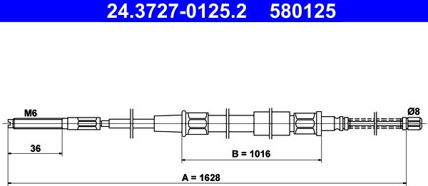 ATE 24.3727-0125.2 - Трос, гальмівна система autozip.com.ua