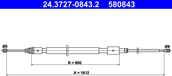 ATE 24.3727-0843.2 - Трос, гальмівна система autozip.com.ua