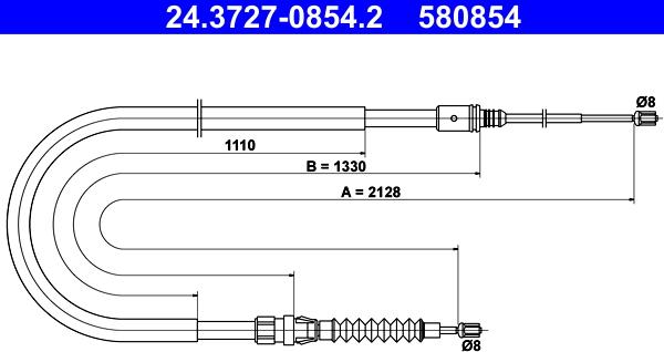 ATE 24.3727-0854.2 - Трос, гальмівна система autozip.com.ua