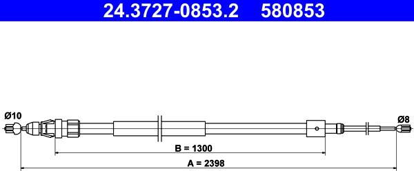 ATE 24.3727-0853.2 - Трос, гальмівна система autozip.com.ua