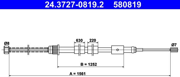 ATE 24.3727-0819.2 - Трос, гальмівна система autozip.com.ua