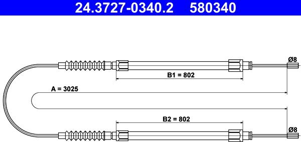 ATE 24.3727-0340.2 - Трос, гальмівна система autozip.com.ua