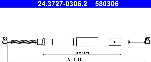 ATE 24.3727-0306.2 - Трос, гальмівна система autozip.com.ua