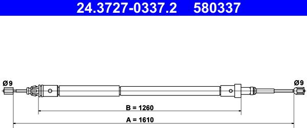 ATE 24.3727-0337.2 - Трос, гальмівна система autozip.com.ua