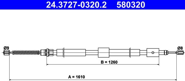 ATE 24.3727-0320.2 - Трос, гальмівна система autozip.com.ua