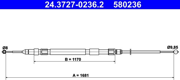 ATE 24.3727-0236.2 - Трос, гальмівна система autozip.com.ua