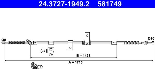 ATE 24.3727-1949.2 - Трос, гальмівна система autozip.com.ua