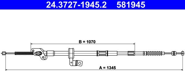 ATE 24.3727-1945.2 - Трос, гальмівна система autozip.com.ua