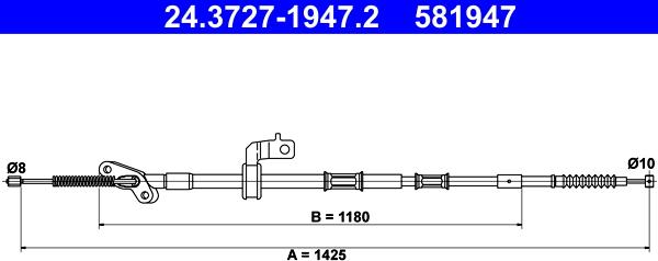 ATE 24.3727-1947.2 - Трос, гальмівна система autozip.com.ua