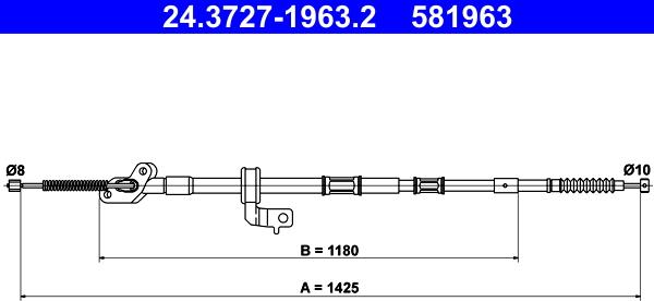 ATE 24.3727-1963.2 - Трос, гальмівна система autozip.com.ua