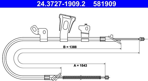 ATE 24.3727-1909.2 - Трос, гальмівна система autozip.com.ua