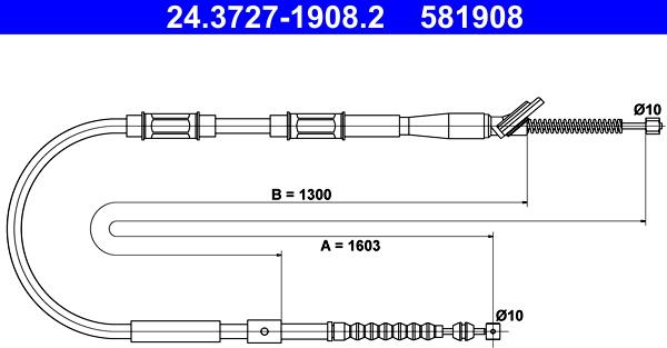ATE 24.3727-1908.2 - Трос, гальмівна система autozip.com.ua
