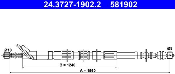 ATE 24.3727-1902.2 - Трос, гальмівна система autozip.com.ua