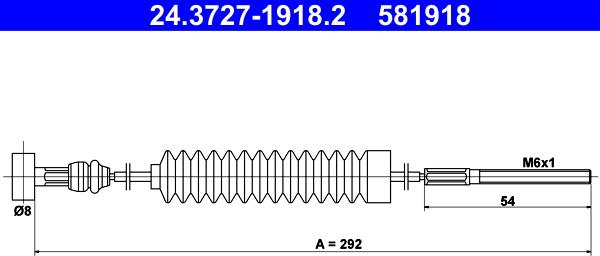 ATE 24.3727-1918.2 - Трос, гальмівна система autozip.com.ua