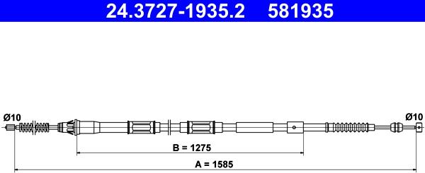 ATE 24.3727-1935.2 - Трос, гальмівна система autozip.com.ua