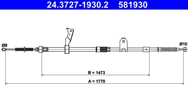 ATE 24.3727-1930.2 - Трос, гальмівна система autozip.com.ua