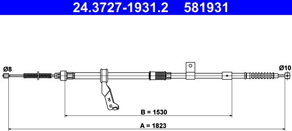 ATE 24.3727-1931.2 - Трос, гальмівна система autozip.com.ua