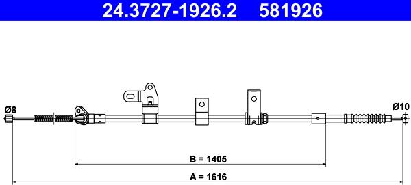 ATE 24.3727-1926.2 - Трос, гальмівна система autozip.com.ua