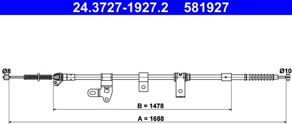 ATE 24.3727-1927.2 - Трос, гальмівна система autozip.com.ua