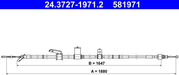 ATE 24.3727-1971.2 - Трос, гальмівна система autozip.com.ua