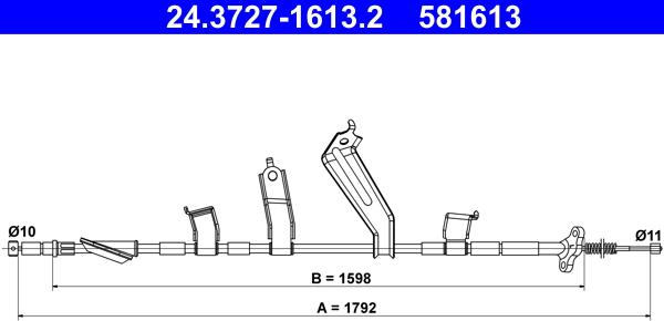 ATE 24.3727-1613.2 - Трос, гальмівна система autozip.com.ua