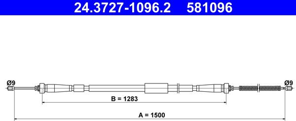 ATE 24.3727-1096.2 - Трос, гальмівна система autozip.com.ua