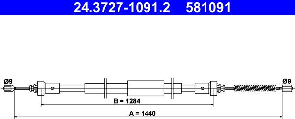 ATE 24.3727-1091.2 - Трос, гальмівна система autozip.com.ua