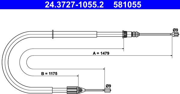 ATE 24.3727-1055.2 - Трос, гальмівна система autozip.com.ua
