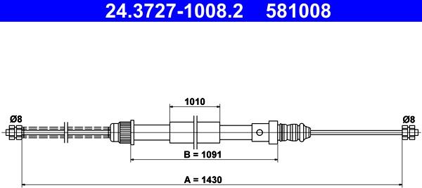 ATE 24.3727-1008.2 - Трос, гальмівна система autozip.com.ua