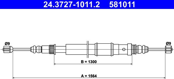 ATE 24.3727-1011.2 - Трос, гальмівна система autozip.com.ua