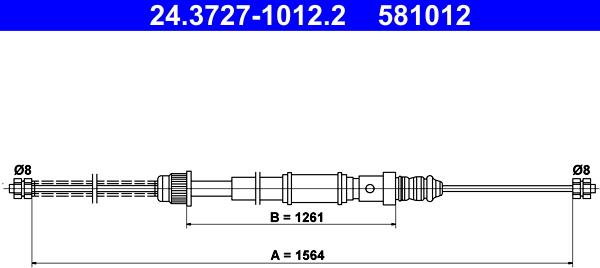 ATE 24.3727-1012.2 - Трос, гальмівна система autozip.com.ua