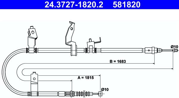 ATE 24.3727-1820.2 - Трос, гальмівна система autozip.com.ua