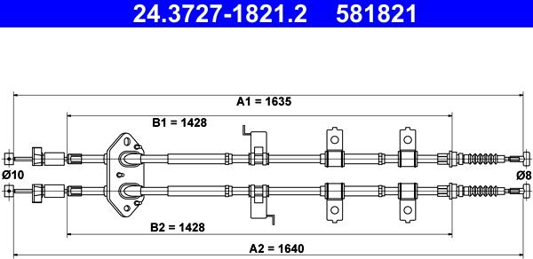 ATE 24.3727-1821.2 - Трос, гальмівна система autozip.com.ua