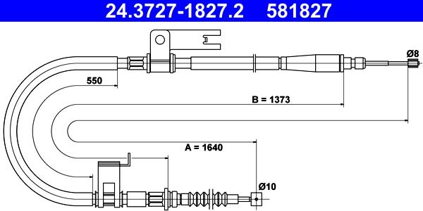 ATE 24.3727-1827.2 - Трос, гальмівна система autozip.com.ua