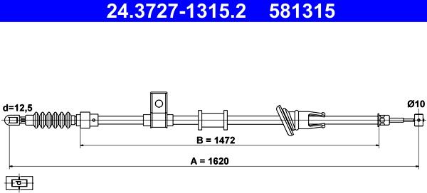 ATE 24.3727-1315.2 - Трос, гальмівна система autozip.com.ua