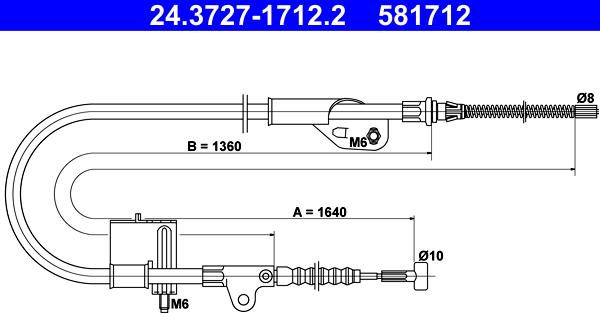 ATE 24.3727-1712.2 - Трос, гальмівна система autozip.com.ua