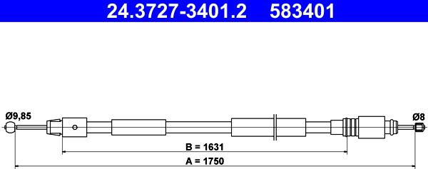 ATE 24.3727-3401.2 - Трос, гальмівна система autozip.com.ua