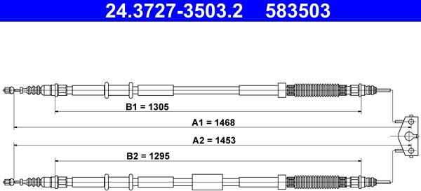 ATE 24.3727-3503.2 - Трос, гальмівна система autozip.com.ua