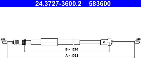 ATE 24.3727-3600.2 - Трос, гальмівна система autozip.com.ua