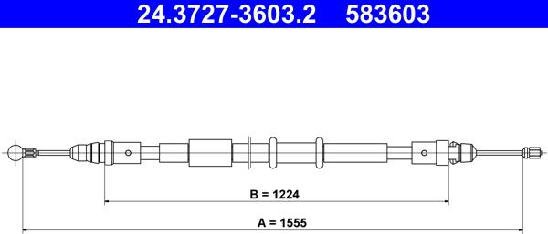 ATE 24.3727-3603.2 - Трос, гальмівна система autozip.com.ua