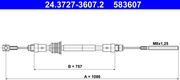 ATE 24.3727-3607.2 - Трос, гальмівна система autozip.com.ua