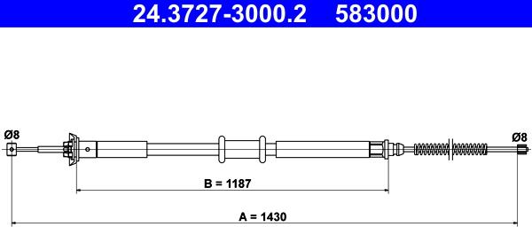 ATE 24.3727-3000.2 - Трос, гальмівна система autozip.com.ua