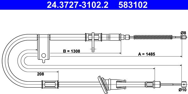 ATE 24.3727-3102.2 - Трос, гальмівна система autozip.com.ua