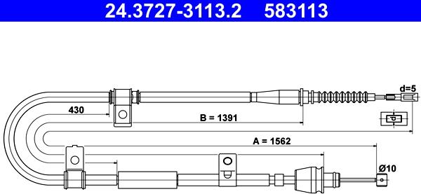 ATE 24.3727-3113.2 - Трос, гальмівна система autozip.com.ua