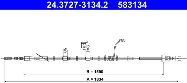 ATE 24.3727-3134.2 - Трос, гальмівна система autozip.com.ua