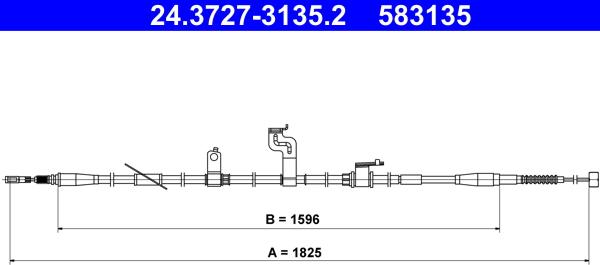 ATE 24.3727-3135.2 - Трос, гальмівна система autozip.com.ua